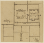 214292 Plattegrond en doorsnede van het achter het huis Oudegracht 389 gelegen voormalige schoolgebouw. N.B. Het gebouw ...